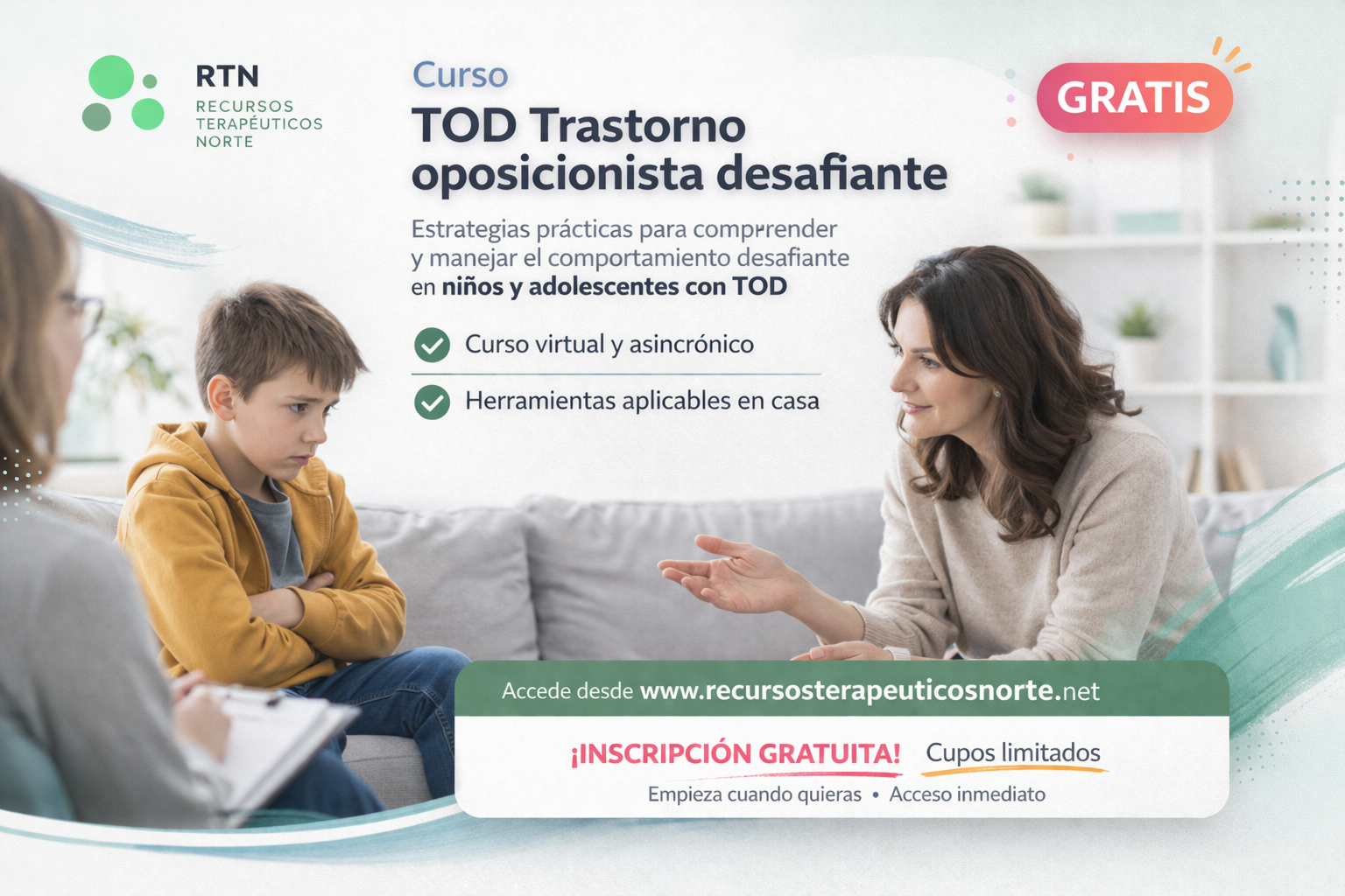 Taller gratuito sobre TOD: Trastorno Oposicionista Desafiante